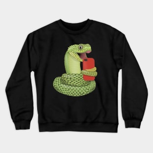 Selfie snake with an iphone Crewneck Sweatshirt